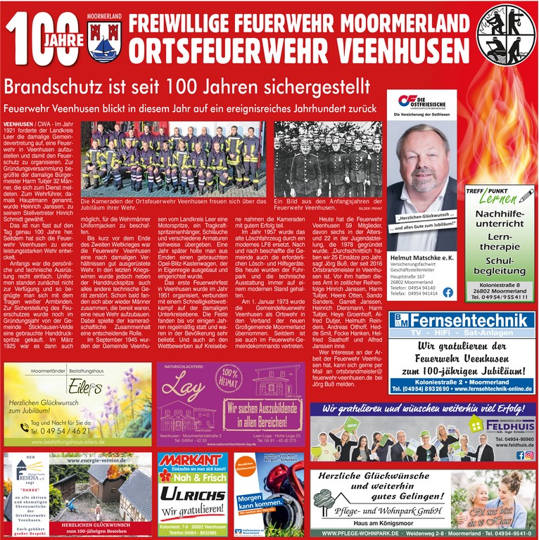 100 Jahre Feuerwehr Veenhusen